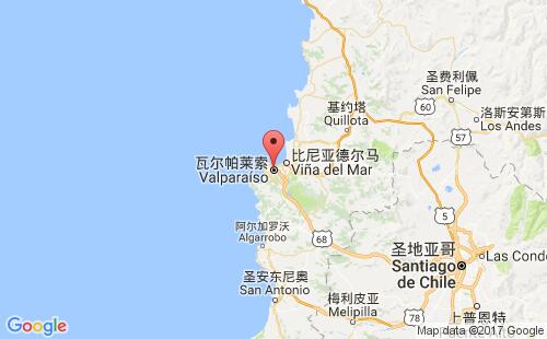 瓦尔帕莱索港港口位置