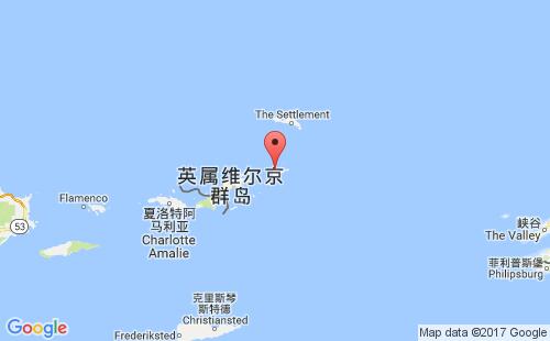 维尔京戈尔达港港口位置