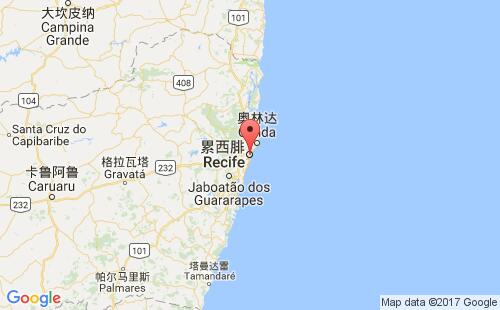 累西腓港港口位置