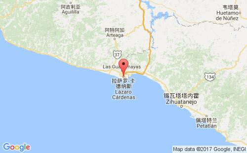 拉萨罗卡德纳斯港港口位置