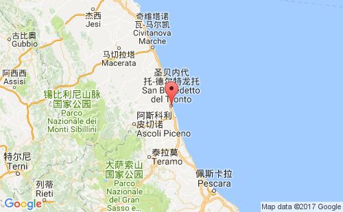 圣贝内代托－德尔特龙托港港口位置