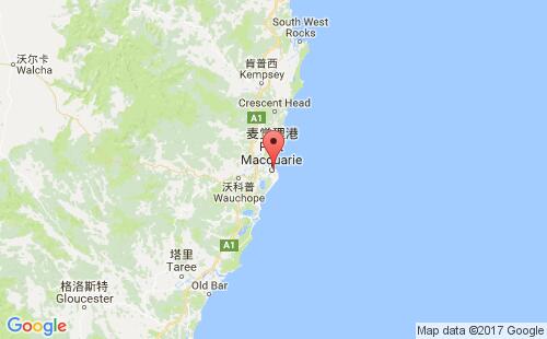 麦夸里港港港口位置