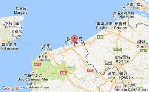 敦刻尔克港港口位置