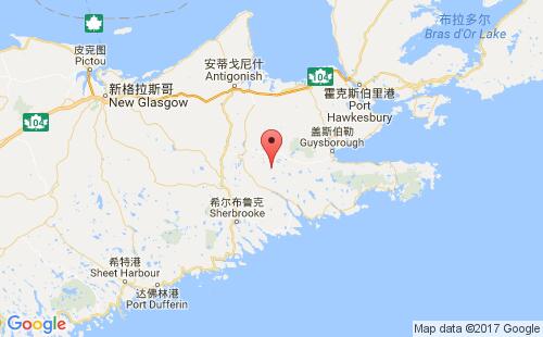 康特里港港港口位置