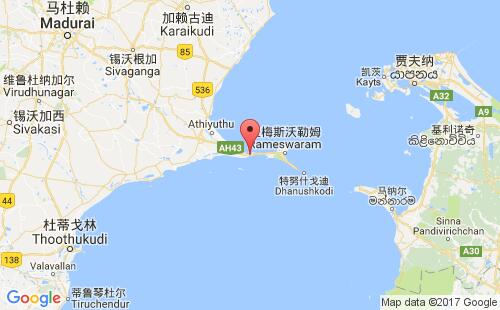 曼达帕姆港港口位置