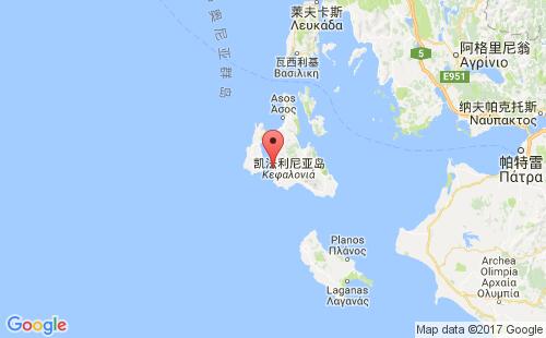 阿尔戈斯托利港港口位置