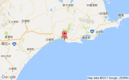 钏路港港口位置