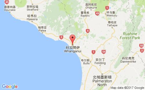旺加努伊港港口位置