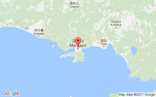 马加丹港港口位置
