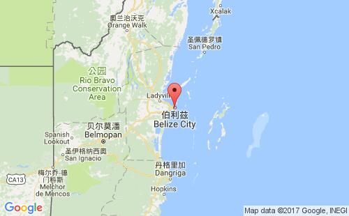 伯利兹港港口位置