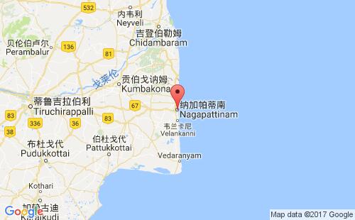 纳加伯蒂讷姆港港口位置