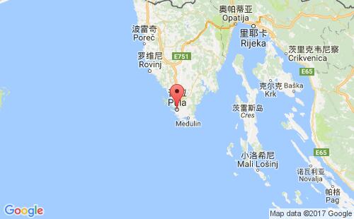 普拉港港口位置