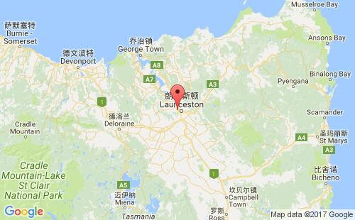 朗塞斯顿港港口位置