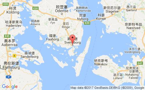斯文堡港港口位置