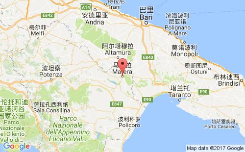马泰拉港港口位置