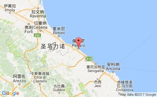 佩萨罗港港口位置