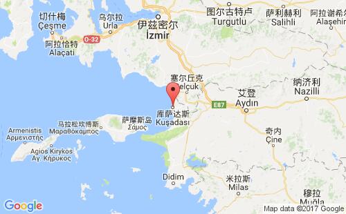库沙达瑟港港口位置