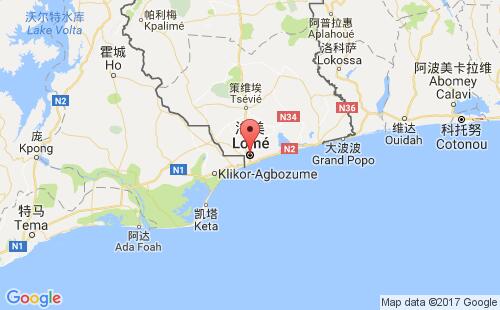 洛美港港口位置