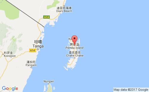 奔巴岛港港口位置