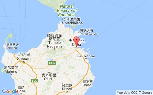奥尔比亚港港口位置