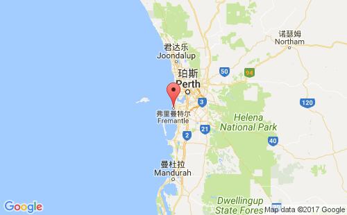 弗里曼特尔港港口位置