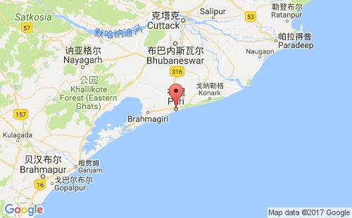 普里港港口位置