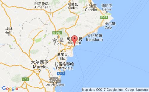 阿利坎特港港口位置