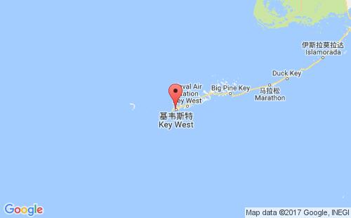 基韦斯特港港口位置