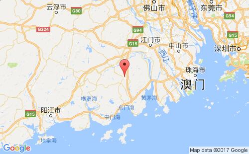 台山,江门港港口位置