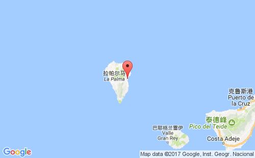 圣克鲁斯-德拉帕尔马港港口位置