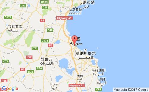 苏塞港港口位置